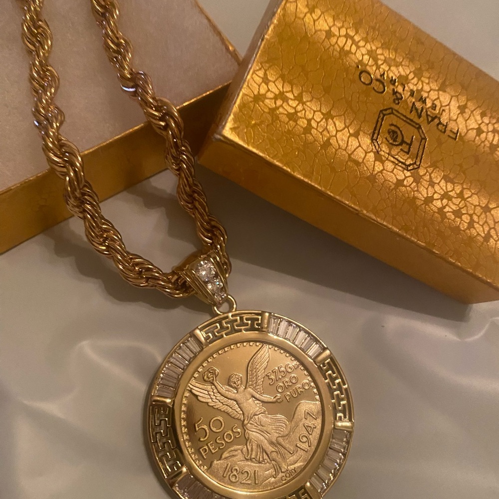 Elegant Gold Coin Pendant Necklace